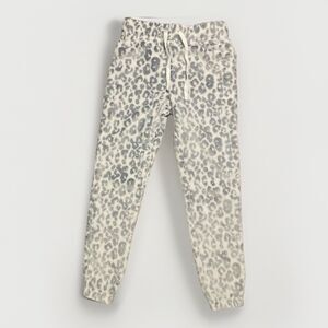 UGG Gray Leopard Print Fleece Jogger Sweatpants Womens XS Soft Lounge